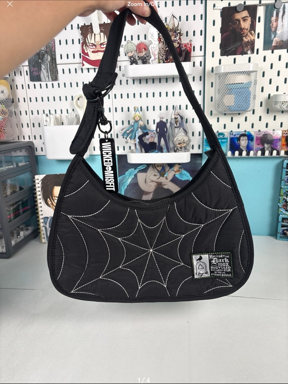 Wicked Misfit Spiderweb Shoulder Bag nylon